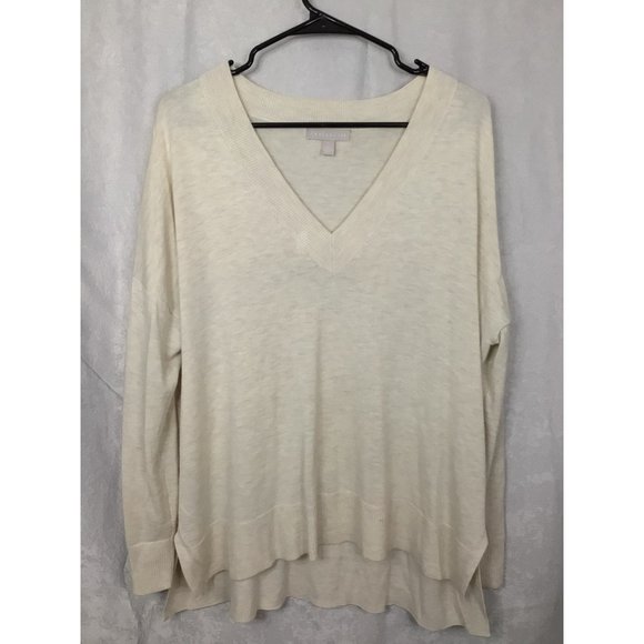 Chelsea 28 Everyday V-Neck Pullover Sweater SZ 1 Oatmeal - Picture 5 of 11